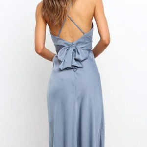 Petal & Pup Hermione Dress - Dusty Blue Satin